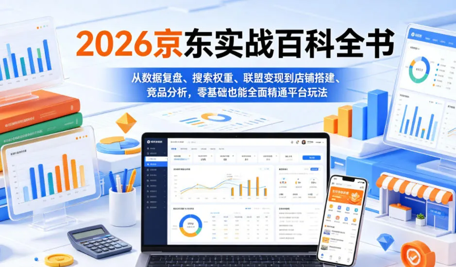 2026京东实战百科全书,从数据复盘、搜索权重、联盟变现到店铺搭建、竞品分析,零基础也能全面精通平台玩法-续财库