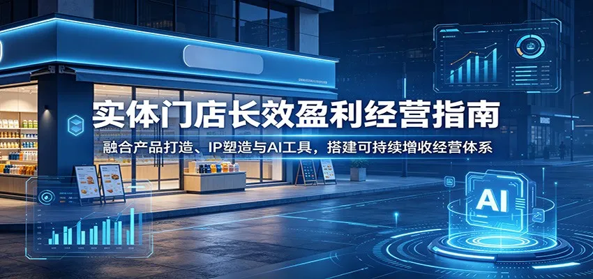 实体门店长效盈利经营指南：融合产品打造、IP塑造与AI工具，搭建可持续增收经营体系-续财库