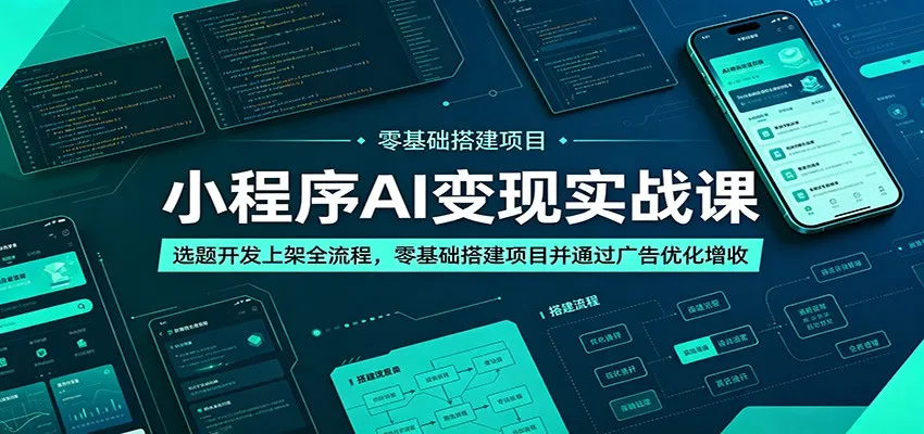 小程序AI变现实战课：选题开发上架全流程，零基础搭建项目并通过广告优化增收-续财库