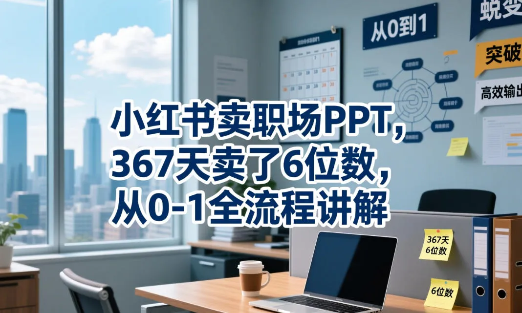 小红书卖职场PPT，367天卖了6位数，从0-1全流程讲解-续财库
