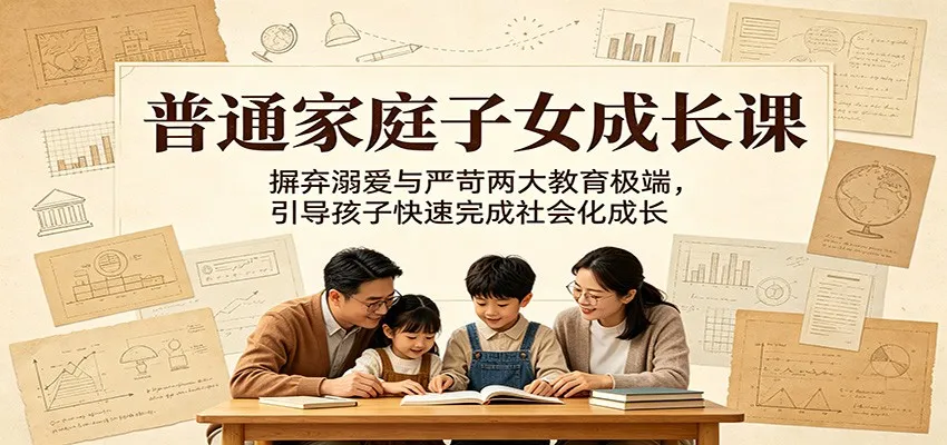 普通家庭子女成长课：摒弃溺爱与严苛两大教育极端，引导孩子快速完成社会化成长-续财库