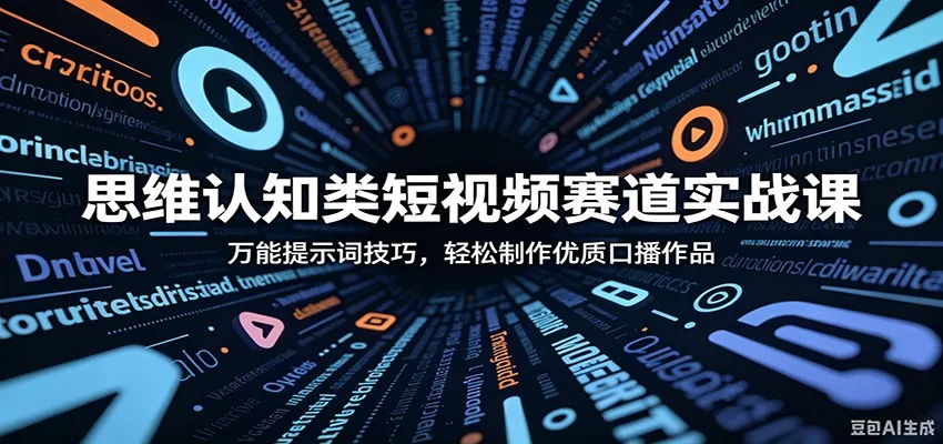 思维认知类短视频赛道实战课：万能提示词技巧，轻松制作优质口播作品-续财库