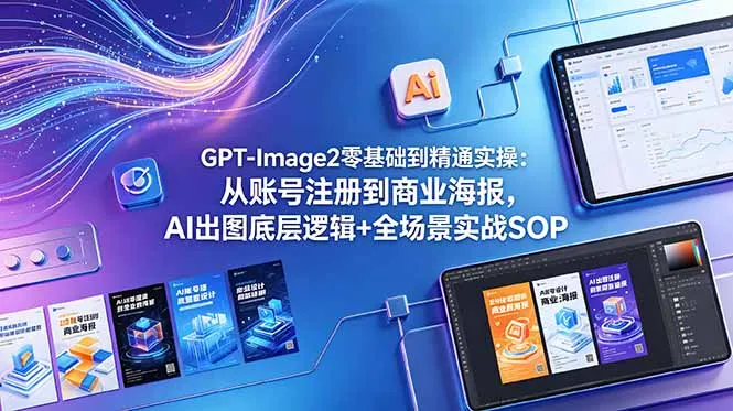 GPT-Image2零基础到精通实操:从账号注册到商业海报,AI出图底层逻辑+全场景实战SOP-续财库