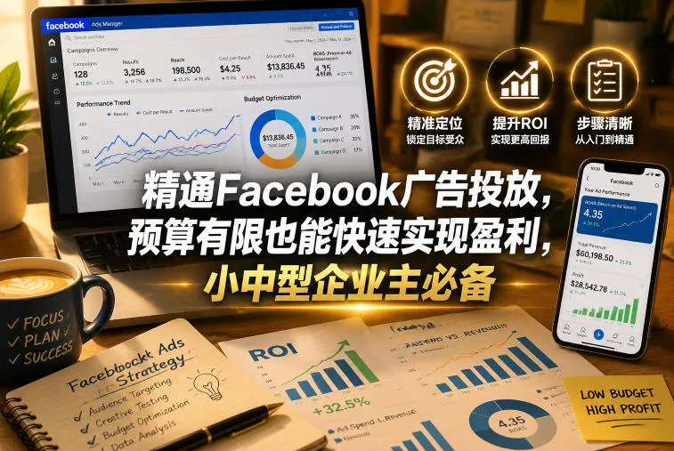 精通Facebook广告投放，预算有限也能快速实现盈利，小中型企业主必备【原创双语字幕】-续财库