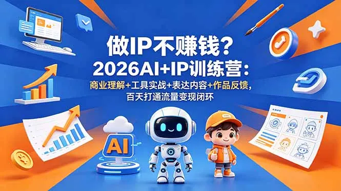 做IP不赚钱？2026AI+IP训练营：商业理解+工具实战+表达内容+作品反馈，百天打通流量变现闭环-续财库