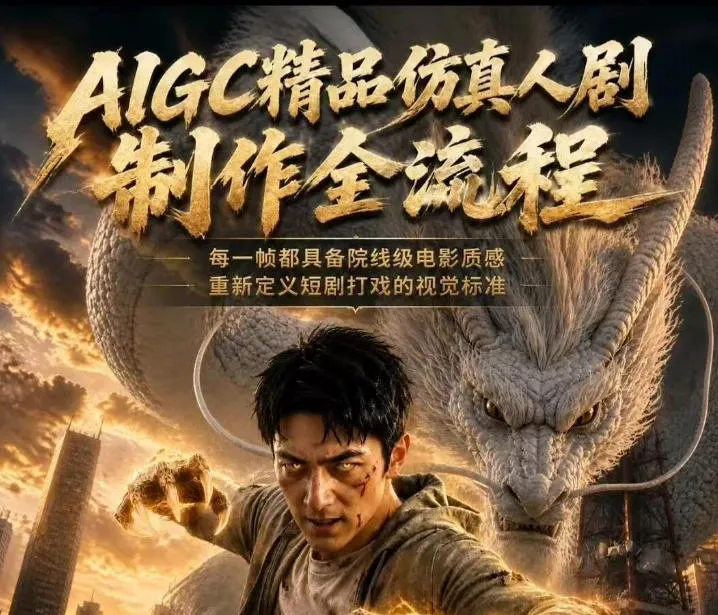 AIGC精品仿真人剧豢龙人全流程制作解析2026,国风仿真人创作+打斗剧情+人设编排,一站式AI短剧入门-续财库
