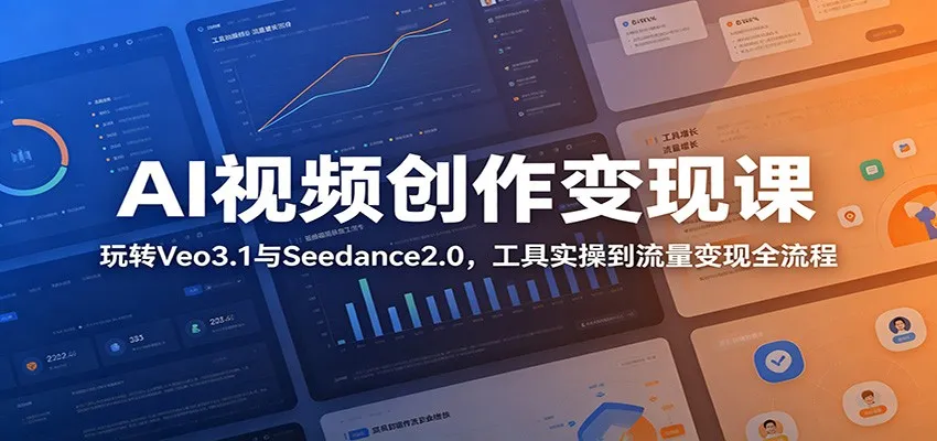 AI视频创作变现课：玩转Veo3.1与Seedance2.0，工具实操到流量变现全流程-续财库