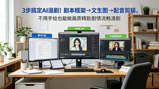 3步搞定AI漫剧!剧本框架→文生图→配音剪辑,不用手绘也能做画质精致剧情流畅漫剧-续财库