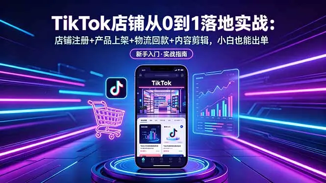 TikTok店铺从0到1落地实战:店铺注册+产品上架+物流回款+内容剪辑,小白也能出单-续财库