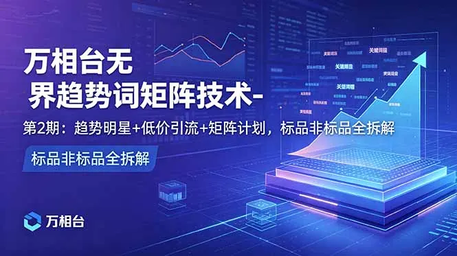 万相台无界趋势词矩阵技术-第2期：趋势明星+低价引流+矩阵计划，标品非标品全拆解-续财库