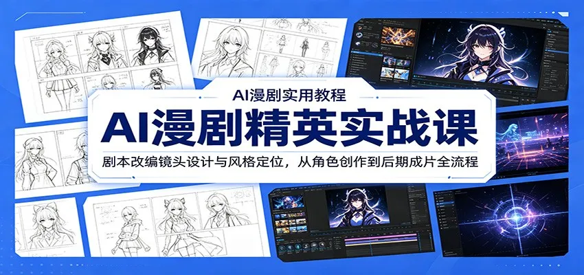 AI漫剧精英实战课：剧本改编镜头设计与风格定位，从角色创作到后期成片全流程-续财库