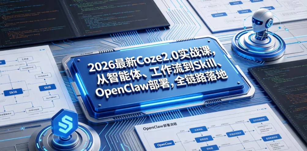 2026最新Coze2.0实战课，从智能体、工作流到Skill、OpenClaw部署，全链路落地-续财库
