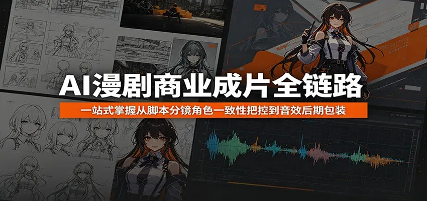 AI漫剧商业成片全链路：一站式掌握从脚本分镜角色一致性把控到音效后期包装-续财库