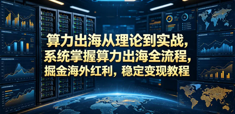 算力出海从理论到实战，系统掌握算力出海全流程，掘金海外红利，稳定变现教程-续财库