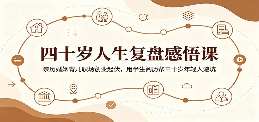 四十岁人生复盘感悟课：亲历婚姻育儿职场创业起伏，用半生阅历帮三十岁年轻人避坑-续财库