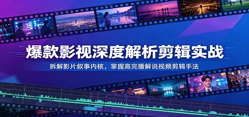 爆款影视深度解析剪辑实战：拆解影片叙事内核，掌握高完播解说视频剪辑手法-续财库