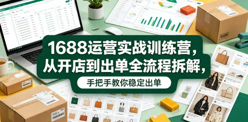 1688运营实战训练营，从开店到出单全流程拆解，手把手教你稳定出单(更新0620)-续财库