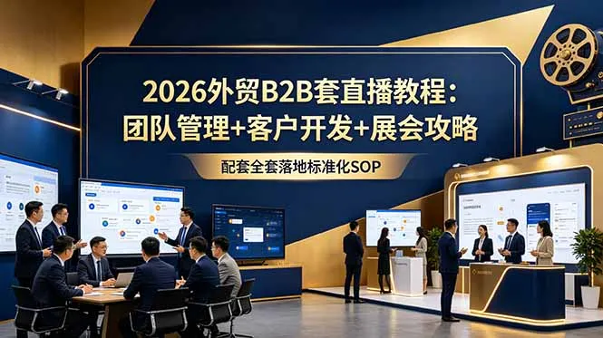 2026外贸B2B套直播教程：团队管理+客户开发+展会攻略，配套全套落地标准化SOP-续财库