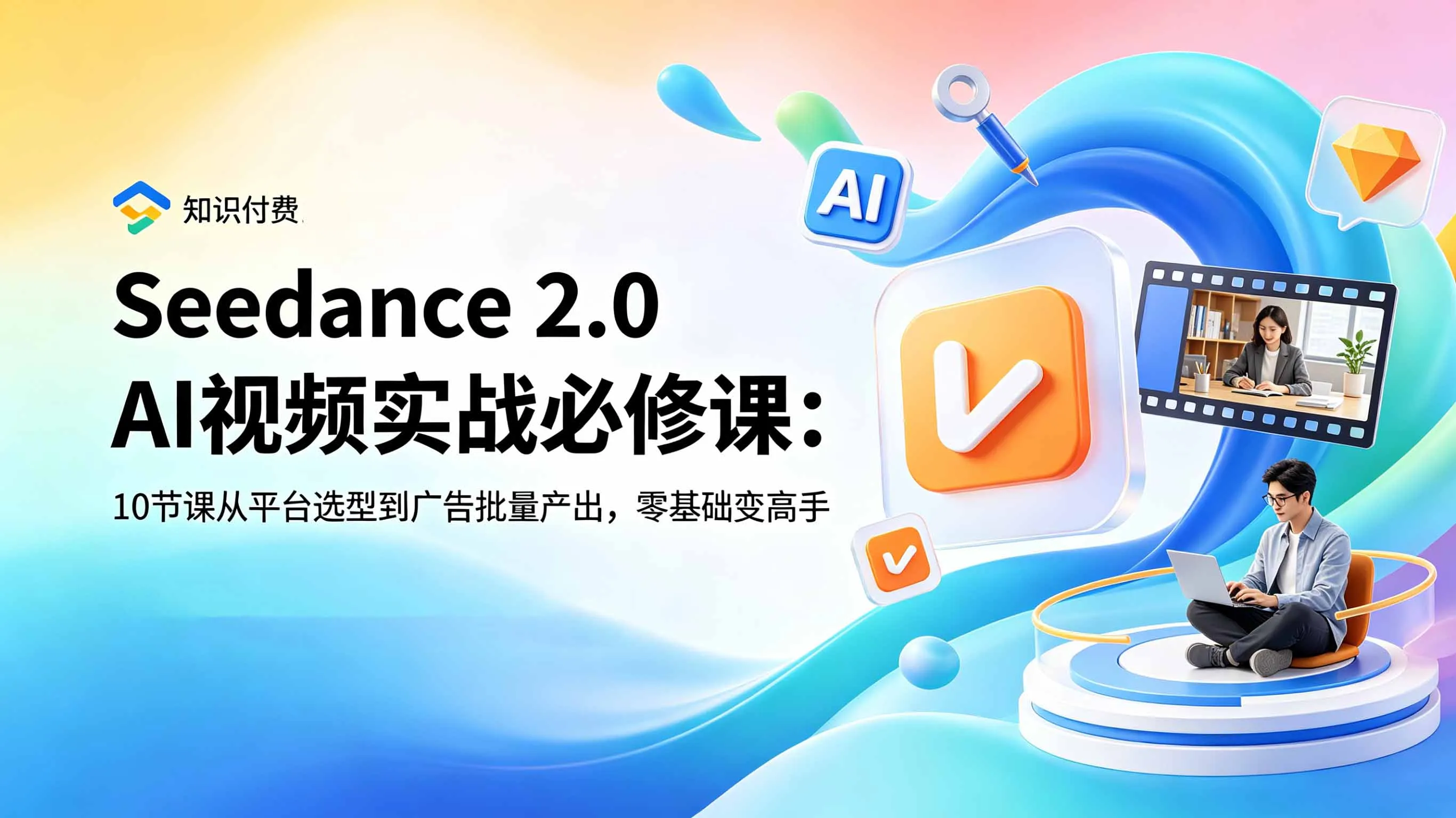 Seedance 2.0 AI视频实战必修课：10节课从平台选型到广告批量产出，零基础变高手-续财库