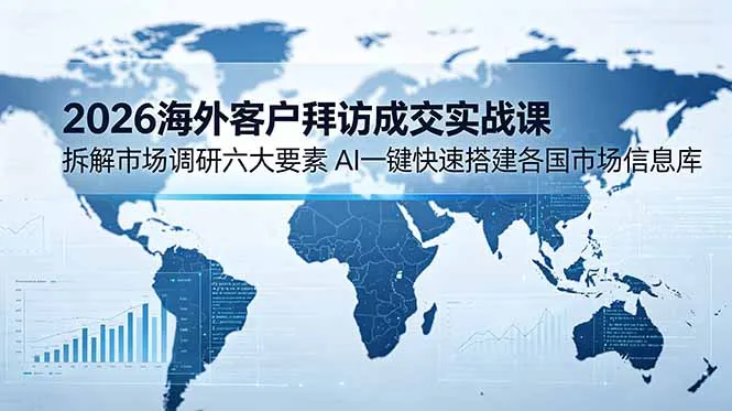 2026海外客户拜访成交实战课:拆解市场调研六大要素,AI一键快速搭建各国市场信息库-续财库