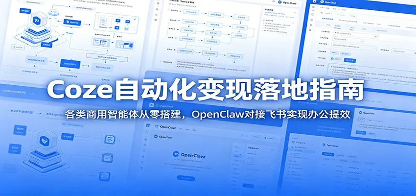 Coze自动化变现落地指南:各类商用智能体从零搭建,OpenClaw对接飞书实现办公提效-续财库