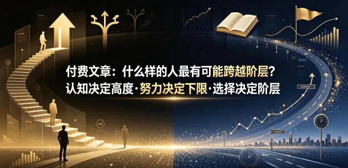 付费文章：什么样的人最有可能跨越阶层？认知决定高度·努力决定下限·选择决定阶层-续财库