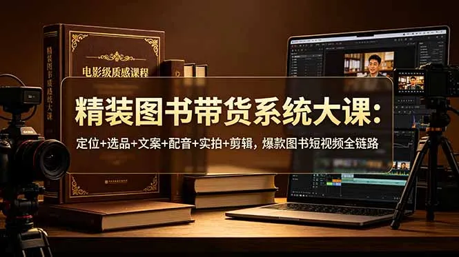 精装图书带货系统大课:定位+选品+文案+配音+实拍+剪辑,爆款图书短视频全链路-续财库