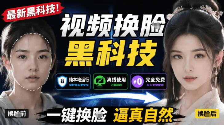 AI人工智能如此夸张？一键视频换Lian黑科技，纯本地离线运行，本地视频换Lian娱乐工具，AI FaceSwap-续财库