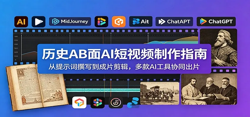 历史AB面AI短视频制作指南：从提示词撰写到成片剪辑，多款AI工具协同出片-续财库