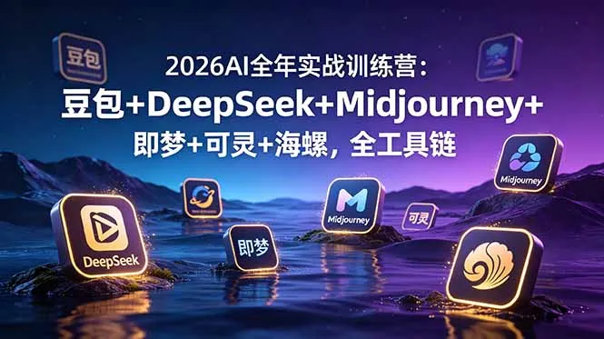 2026AI全年实战训练营：豆包+DeepSeek+Midjourney+即梦+可灵+海螺，全工具链-续财库