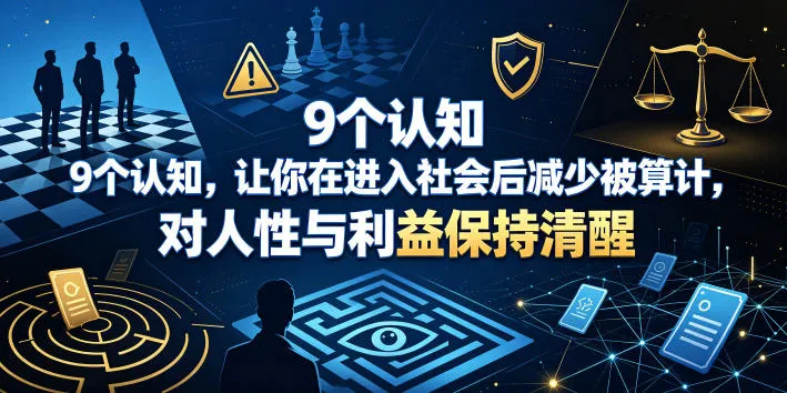 付费文章：9个认知，让你在进入社会后减少被算计，对人性与利益保持清醒-续财库