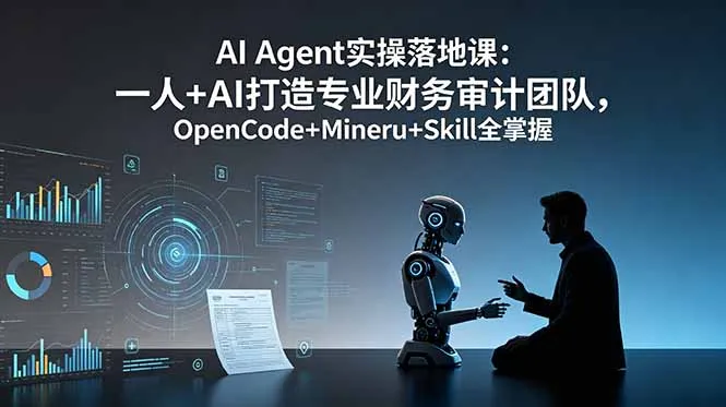 AI Agent实操落地课：一人+AI打造专业财务审计团队，OpenCode+Mineru+Skill全掌握-续财库