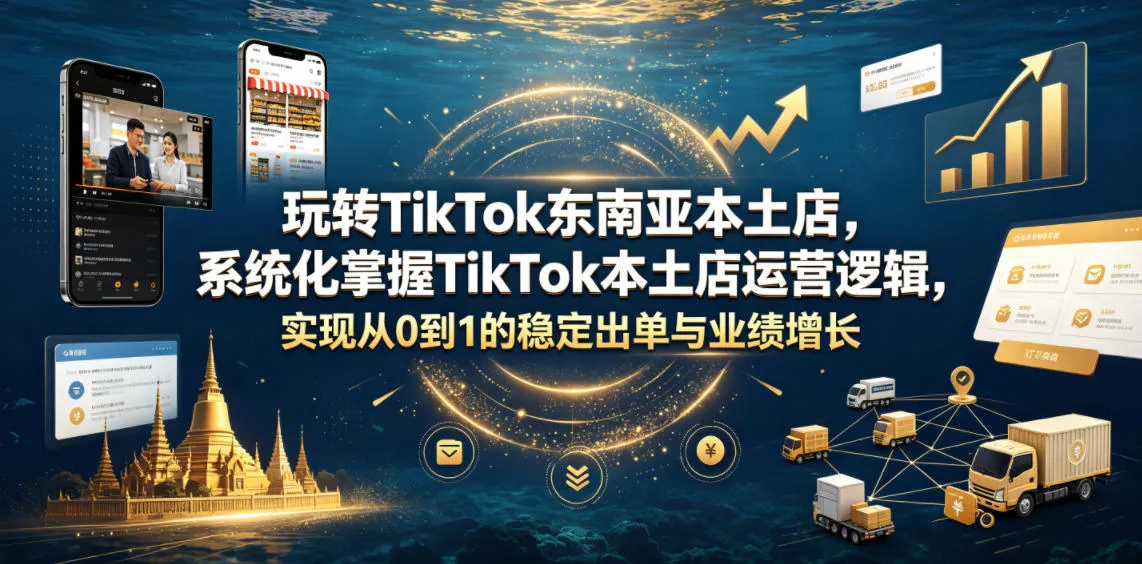 玩转TikTok东南亚本土店,系统化掌握TikTok本土店运营逻辑,实现从0到1的稳定出单与业绩增长-续财库