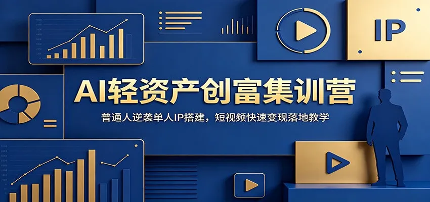 AI轻资产创富集训营：普通人逆袭单人IP搭建，短视频快速变现落地教学-续财库