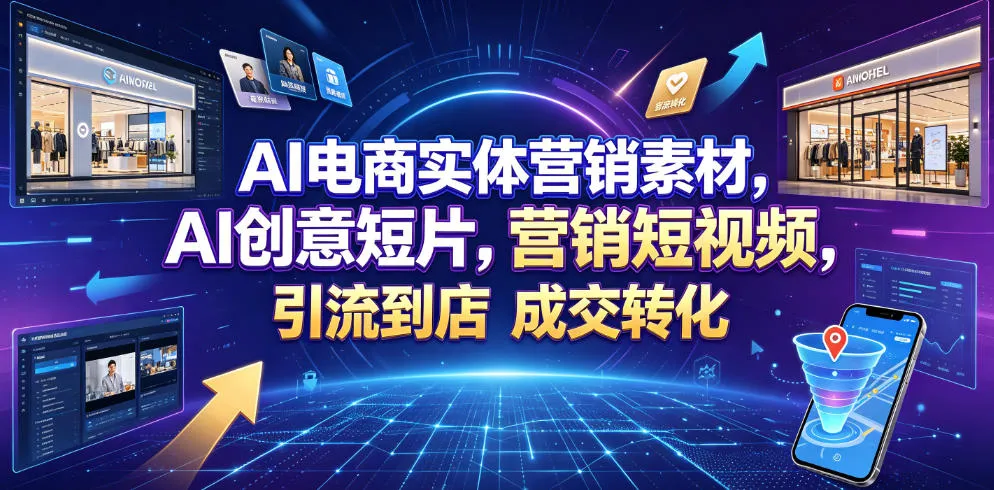 AI电商实体营销素材,AI创意短片,高效打造营销短视频,轻松引流到店,稳定提升门店客流与成交转化-续财库