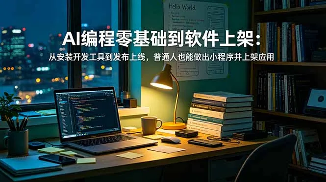 AI编程零基础到软件上架：从安装开发工具到发布上线，普通人也能做出小程序并上架应用商店-续财库