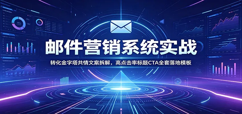邮件营销系统实战：转化金字塔共情文案拆解，高点击率标题CTA全套落地模板-续财库