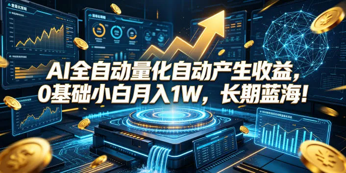 AI全自动量化自动产生收益,0基础小白月入1W,长期蓝海!【揭秘】-续财库