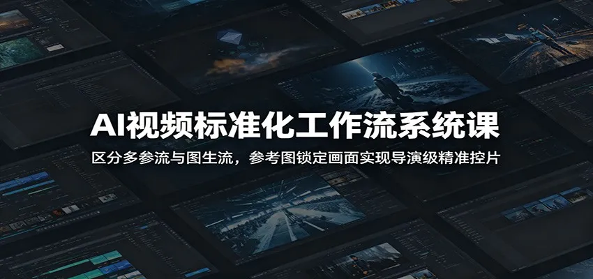 AI视频标准化工作流系统课：区分多参流与图生流，参考图锁定画面实现导演级精准控片-续财库