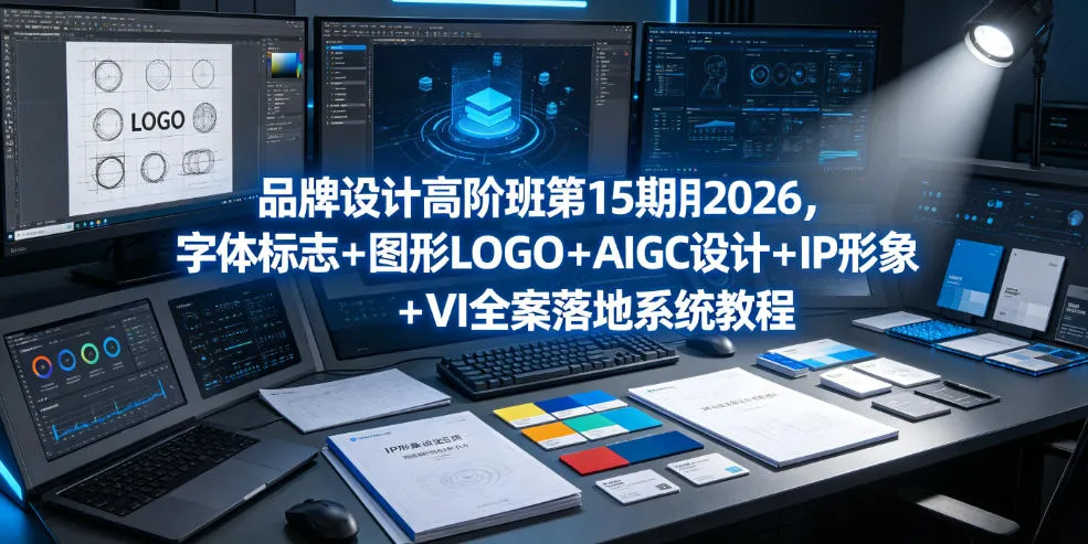品牌设计高阶班第15期2026,字体标志+图形LOGO+AIGC设计+IP形象+VI全案落地系统教程-续财库
