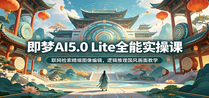 即梦AI5.0 Lite全能实操课：联网检索精细图像编辑，逻辑推理国风画面教学-续财库