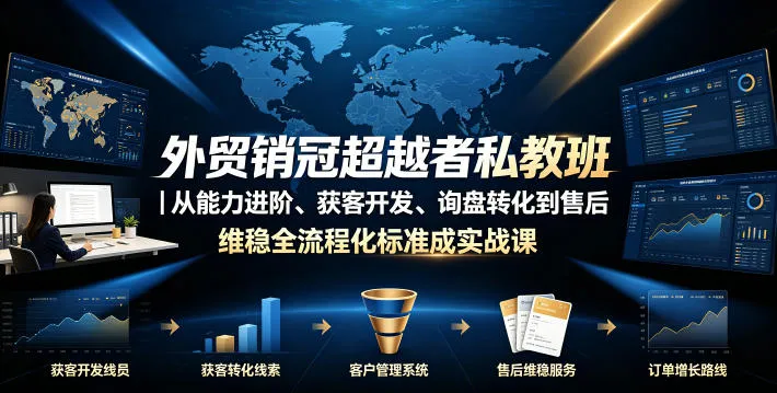 外贸销冠超越者私教班｜从能力进阶、获客开发、询盘转化到售后维稳全流程标准化成交实战课-续财库