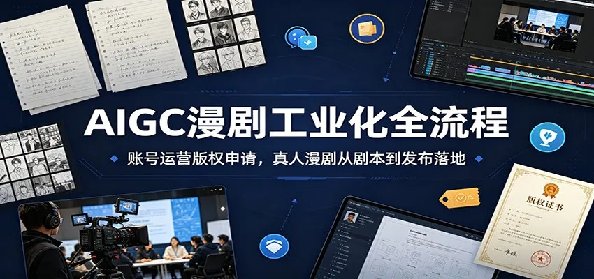 AIGC漫剧工业化全流程:账号运营版权申请,真人漫剧从剧本到发布落地-续财库