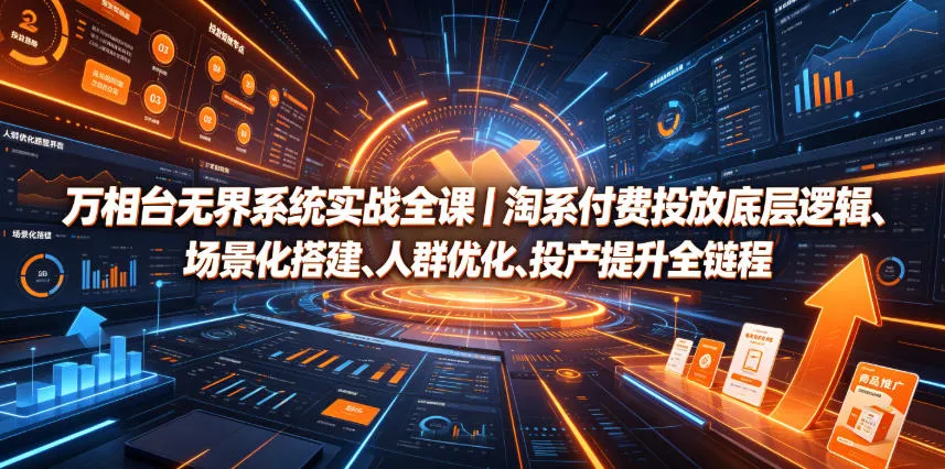 万相台无界系统实战全课｜淘系付费投放底层逻辑、场景化搭建、人群优化、投产提升全链路运营教程-续财库