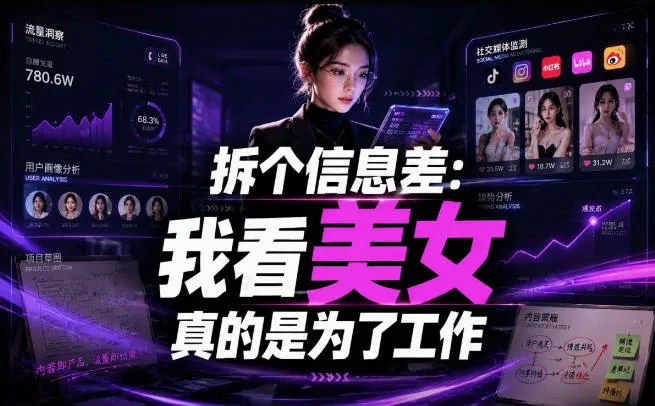【理直气壮】我给看美女找了一个非常恰当的理由,信息差项目-续财库