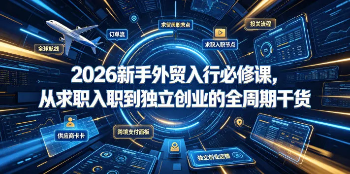 2026新手外贸入行必修课,从求职入职到独立创业的全周期干货-续财库
