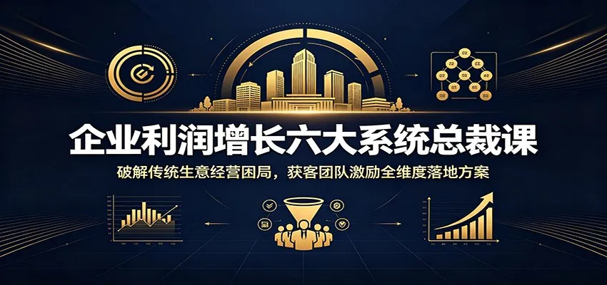 企业利润增长六大系统总裁课：破解传统生意经营困局，获客团队激励全维度落地方案-续财库