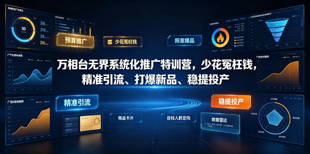 万相台无界系统化推广特训营VI0.0，少花冤枉钱，精准引流、打爆新品、稳提投产(全程录音+字幕)-续财库