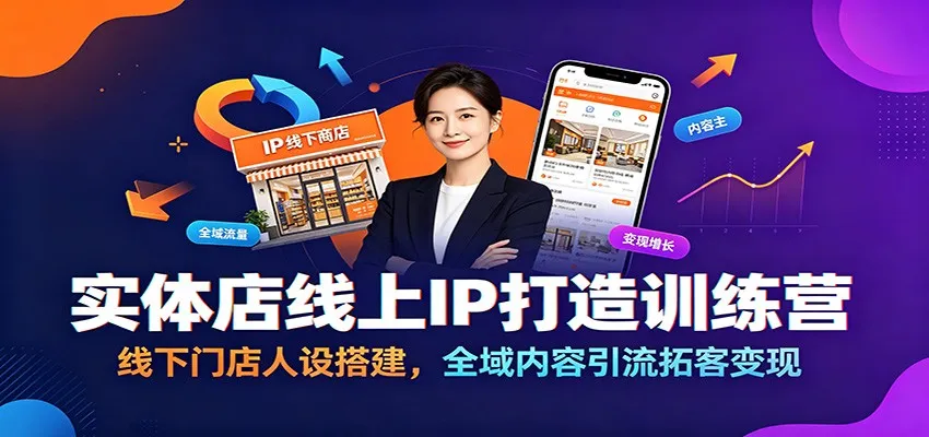 实体店线上IP打造训练营：线下门店人设搭建，全域内容引流拓客变现-续财库