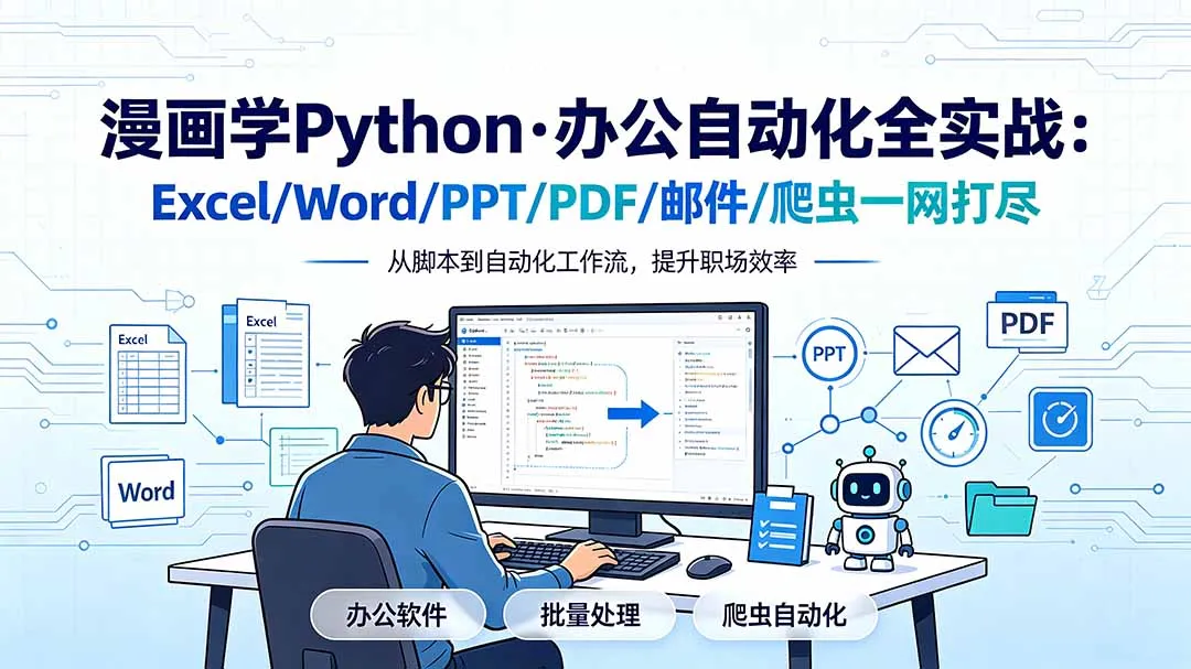 漫画学Python·办公自动化全实战：Excel/Word/PPT/PDF/邮件/爬虫一网打尽-续财库